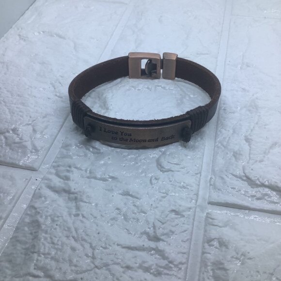 Stainless Steel Leather Bracelet Men's Leather Rope Wrist Bracelet - Picture 4 of 6